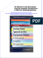 Textbook Online Hate Speech in The European Union A Discourse Analytic Perspective 1St Edition Stavros Assimakopoulos Ebook All Chapter PDF