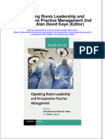 Download pdf Operating Room Leadership And Perioperative Practice Management 2Nd Edition Alan David Kaye Editor ebook full chapter 