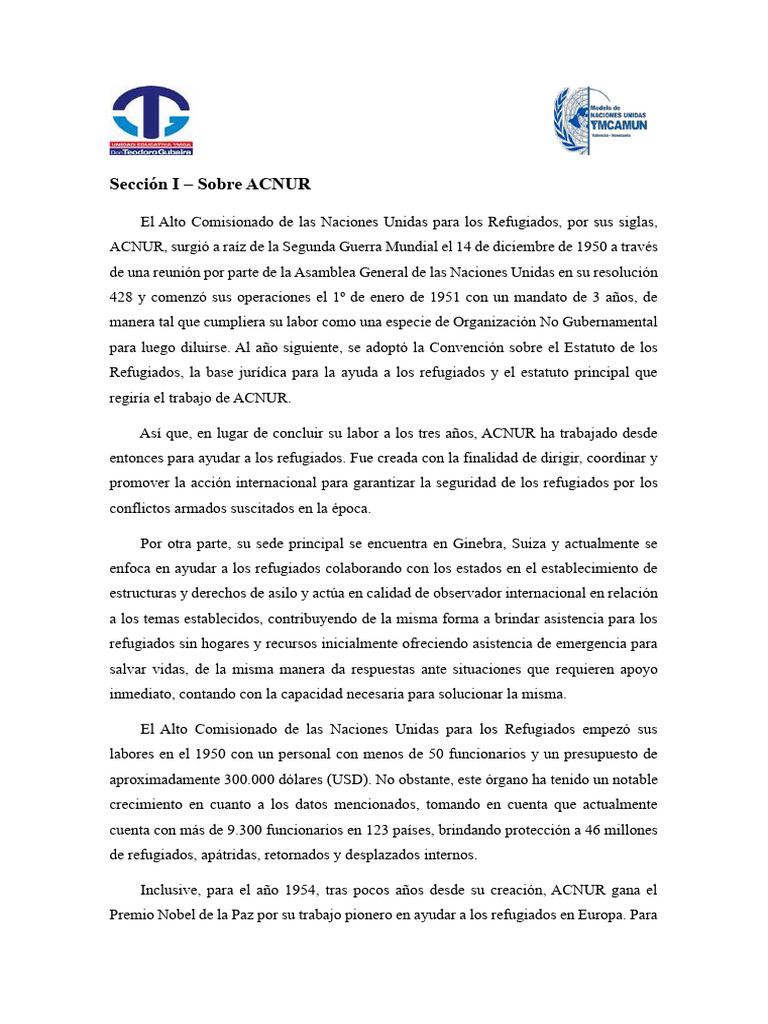 Acnur Guia Pdf Alto Comisionado De Las Naciones Unidas Para Los