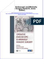PDF Operative Endoscopic and Minimally Invasive Surgery Daniel B Jones Editor Ebook Full Chapter