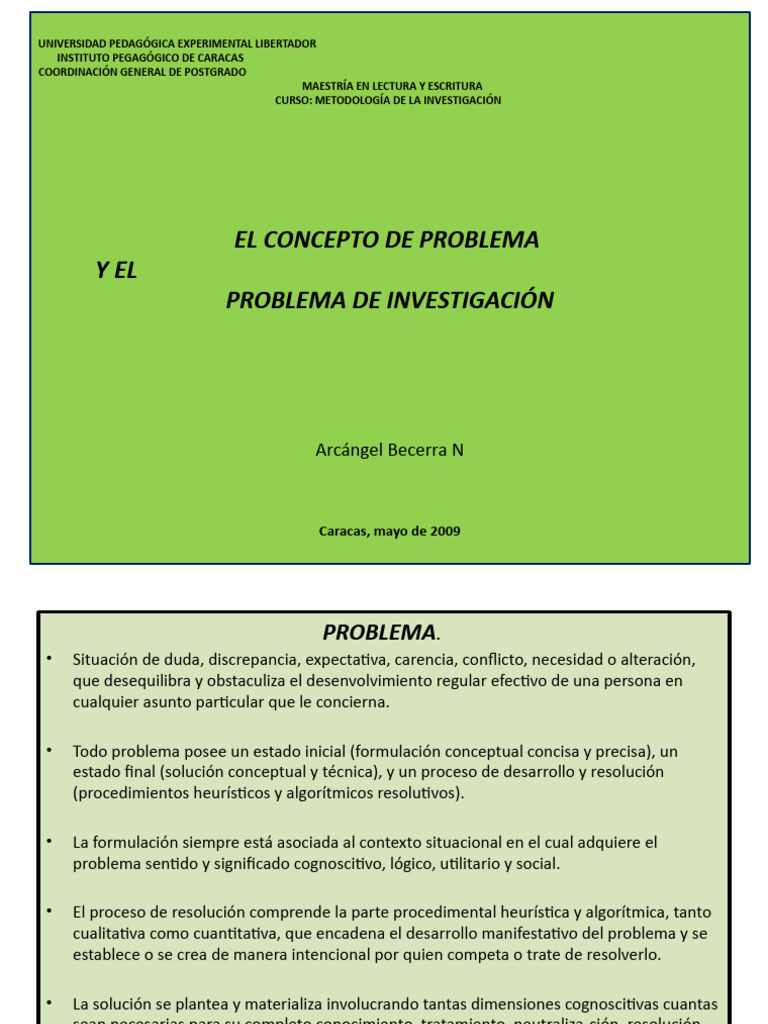 Concepto y Formulación del Problema de Investigación | PDF ...