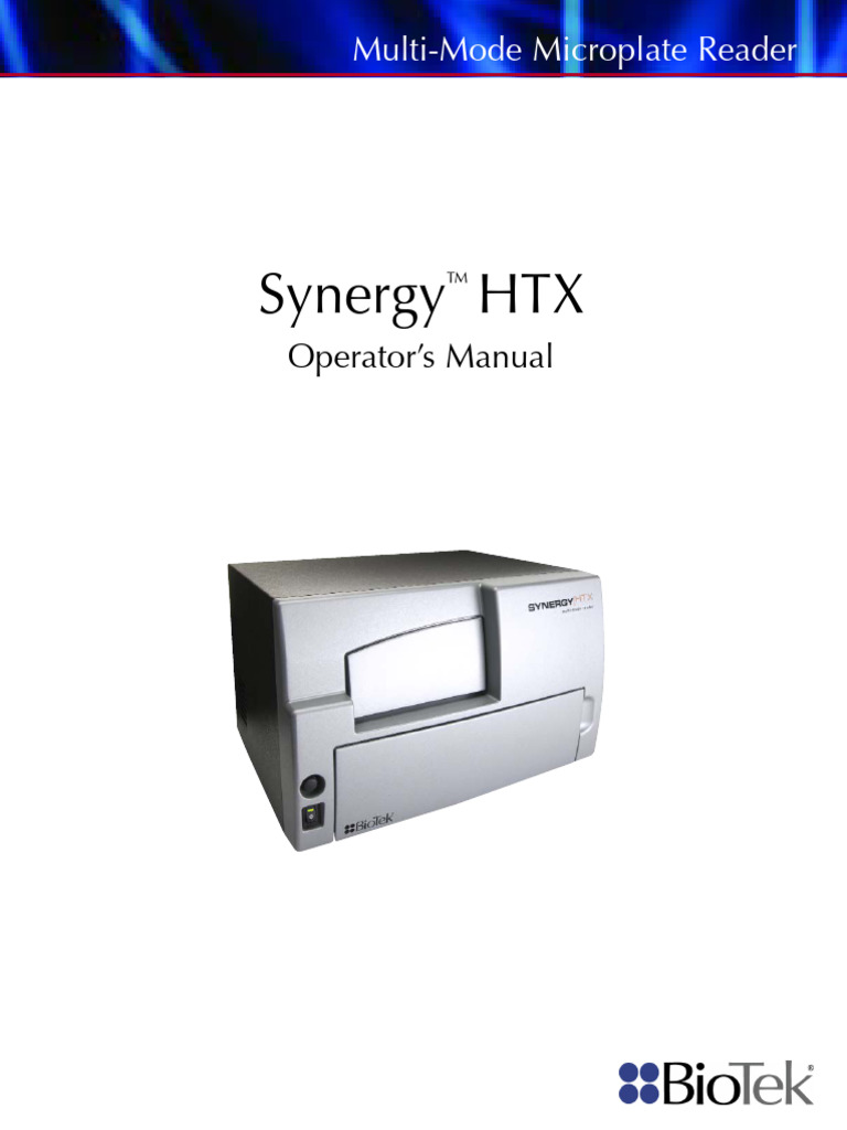 Synergy HTX Operators Manual - 1341000 Rev A | PDF | Electromagnetic ...