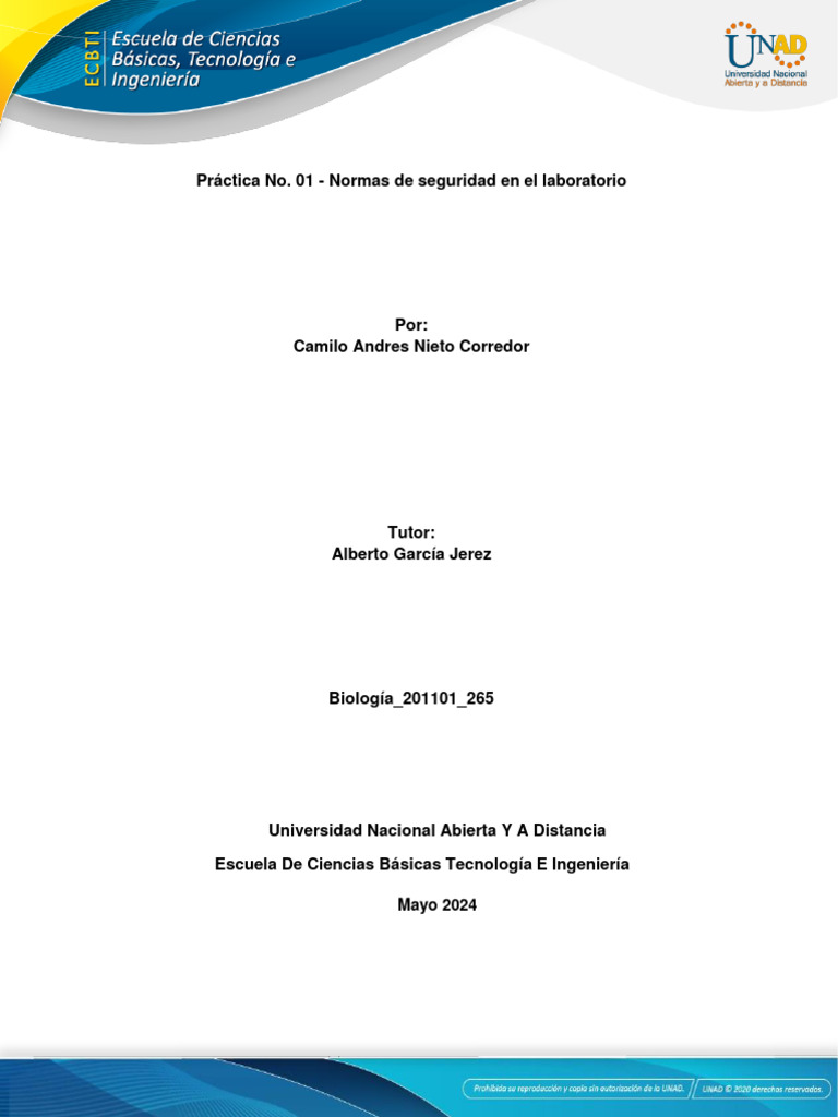 Biologia - 201101 - 265 - Informe Práctica - 1 | PDF | Laboratorios | Virus