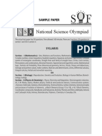 National Science Olympiad: Sample Paper