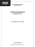 Web Technology: Lab Manual