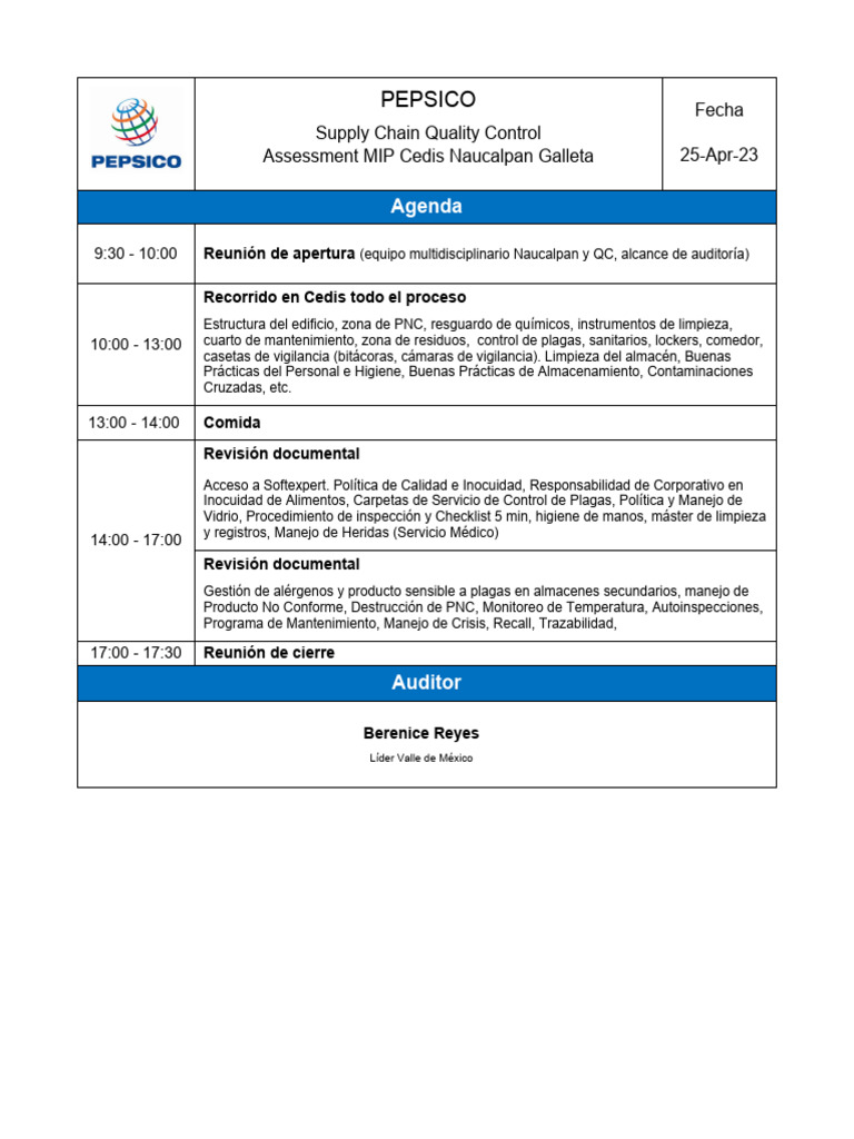 Control de Calidad en Cadena de Suministro PepsiCo | PDF | Tecnología