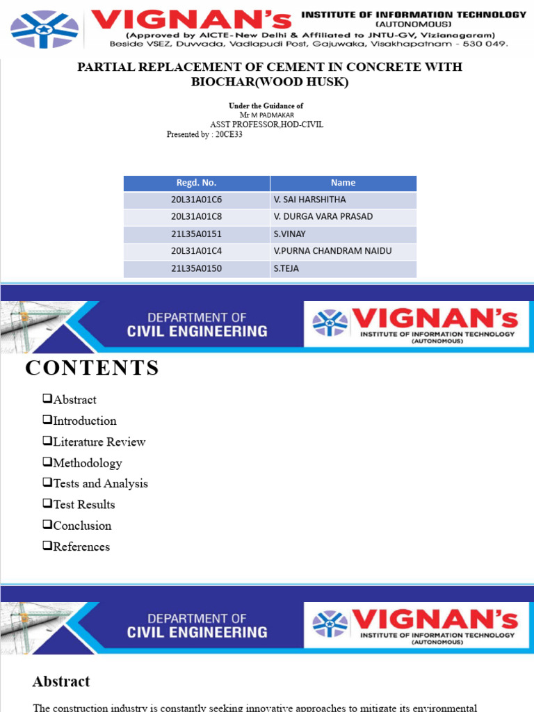 Partial Replacement of Cement in Concrete With Biochar Modif | Download ...
