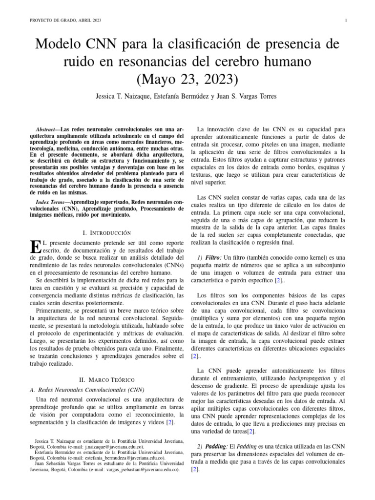 Attachment 7 Anexo 7 Modelo CNN | PDF | Red neuronal artificial ...