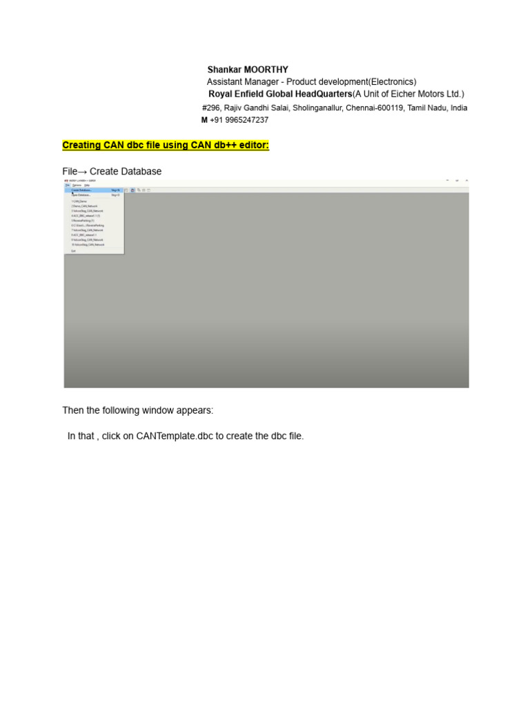 Creating CAN DBC Files with CAN db++ | PDF | Computer Networking ...