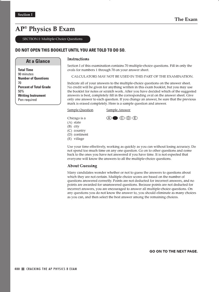 AP Physics Practice Test 2 | PDF | Multiple Choice | Applied And ...