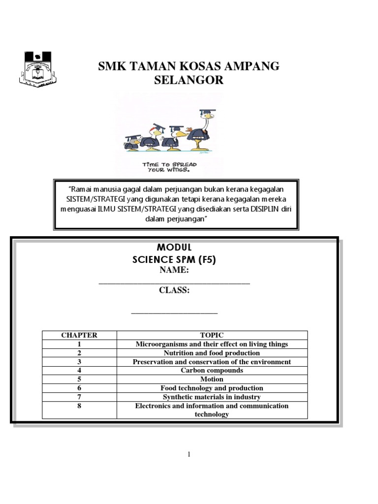 SMK Taman Kosas Ampang Selangor: Modul Science SPM (F5) | PDF ...