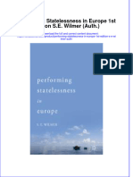 Textbook Performing Statelessness in Europe 1St Edition S E Wilmer Auth Ebook All Chapter PDF