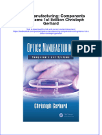 Textbook Optics Manufacturing Components and Systems 1St Edition Christoph Gerhard Ebook All Chapter PDF