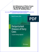 Textbook Periparturient Diseases of Dairy Cows A Systems Biology Approach 1St Edition Burim N Ametaj Eds Ebook All Chapter PDF