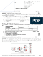 Epreuve SCIENCES Terminale Litteraire