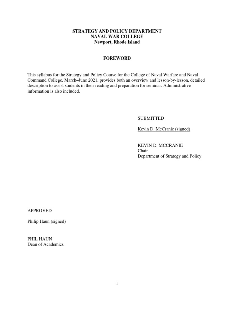 Strategy and Policy Course Syllabus | PDF | Turnitin | Essays