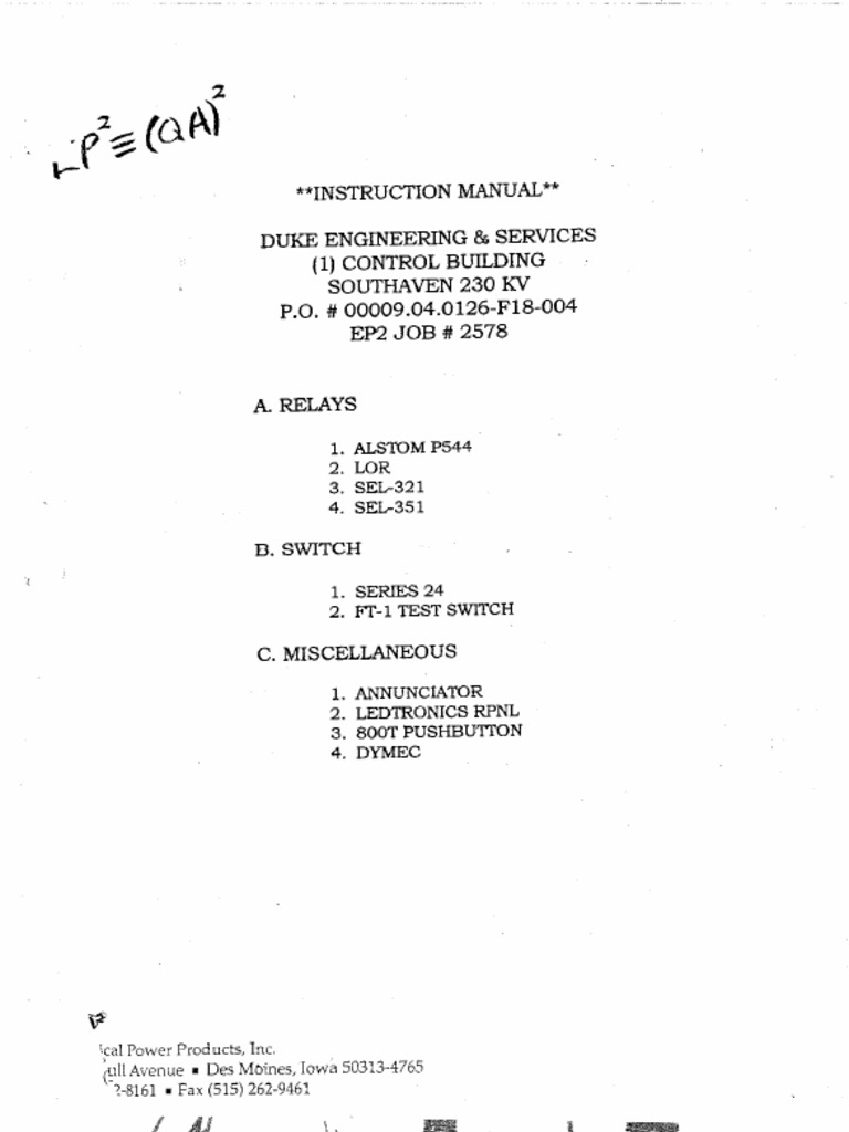 Electrical Power Products, Inc. PDF