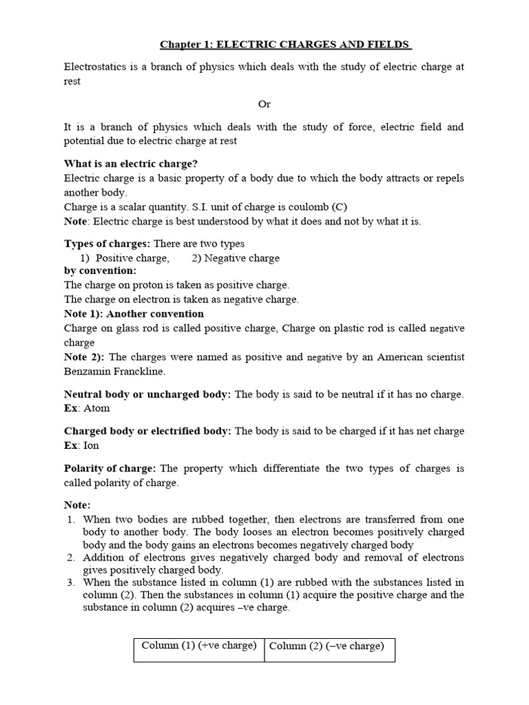 Electric Charges and Fields Explained | PDF | Electric Charge ...