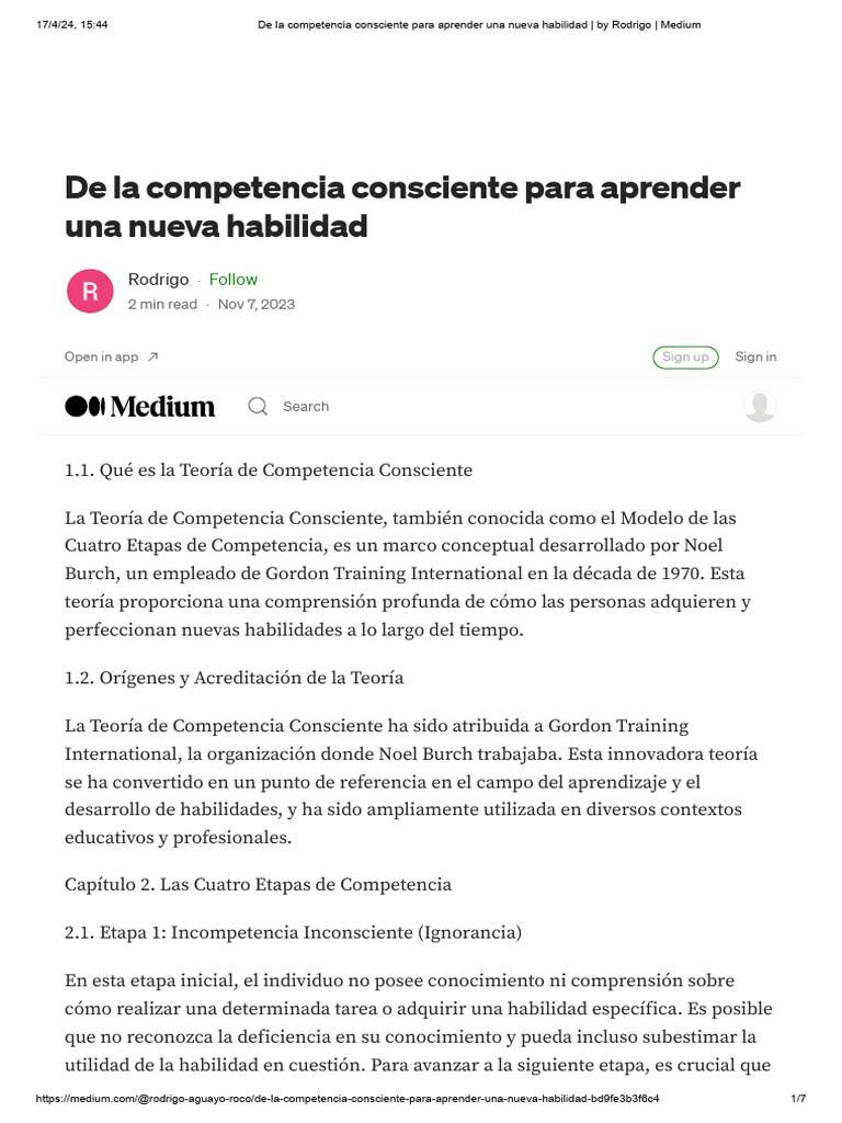 Competencia Consciente en el Aprendizaje | PDF | Aprendizaje | Conocimiento