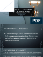 Critical Thinking For Analysis and Evaluation