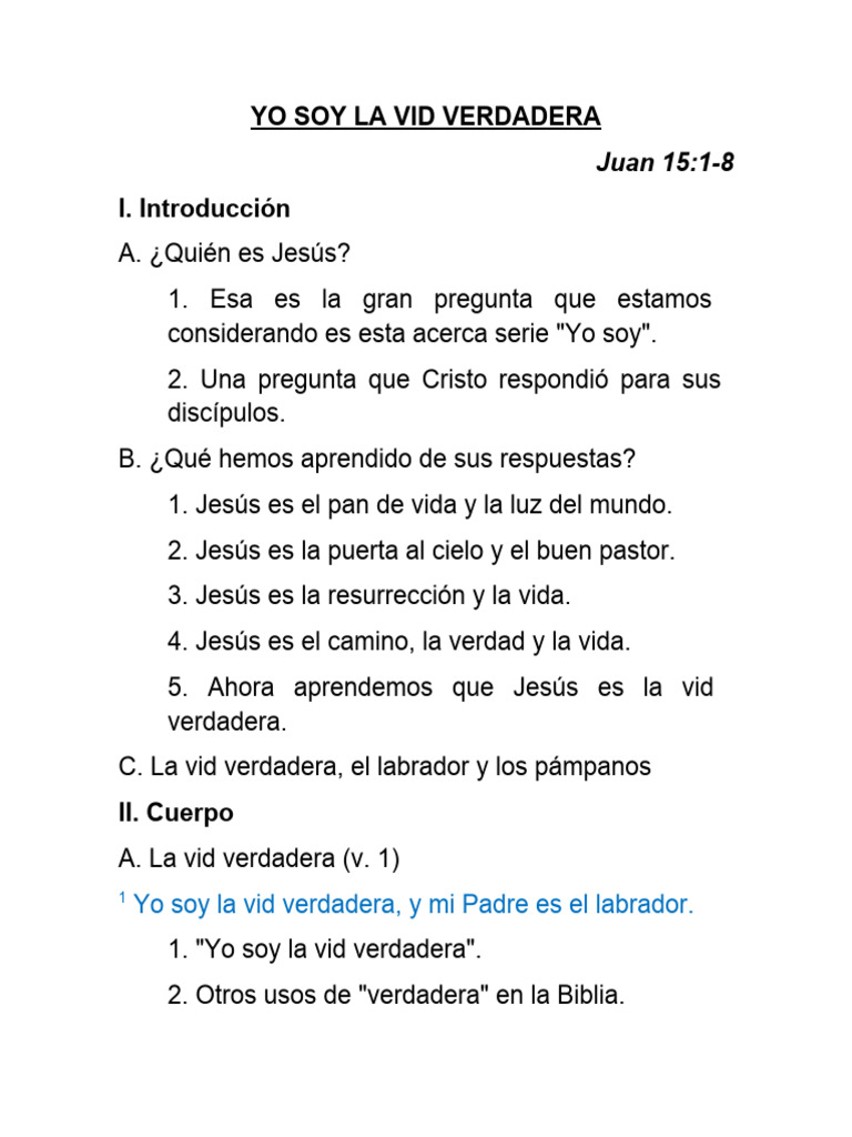Yo Soy La Vid Verdadera | PDF | Fruto Del Espiritu Santo | Jesús