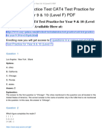 Cat4 Test Practice For Year 9 10 Level F