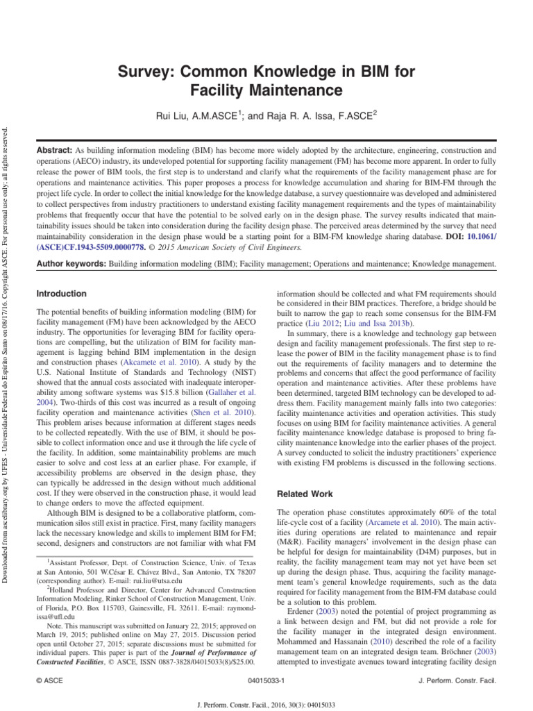 Survey Common Knowledge in BIM For | PDF | Building Information ...