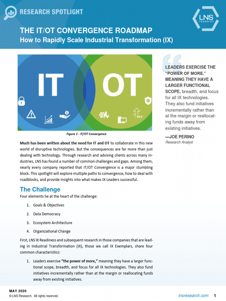 SPOTLIGHT The IT-OT Convergence - LNS | PDF | Cloud Computing | Computing