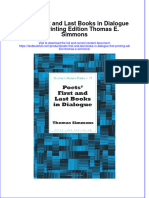 Download textbook Poets First And Last Books In Dialogue First Printing Edition Thomas E Simmons ebook all chapter pdf 