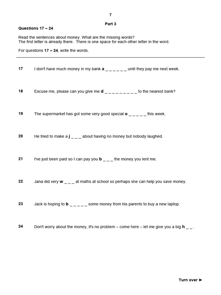 Unit 3 Progress Test | PDF
