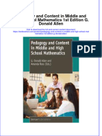 Textbook Pedagogy and Content in Middle and High School Mathematics 1St Edition G Donald Allen Ebook All Chapter PDF