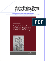 Download pdf People Institutions Relations Slovakia And Hungary From The 11Th To The 18Th Century Ludovit Marci Editor ebook full chapter 