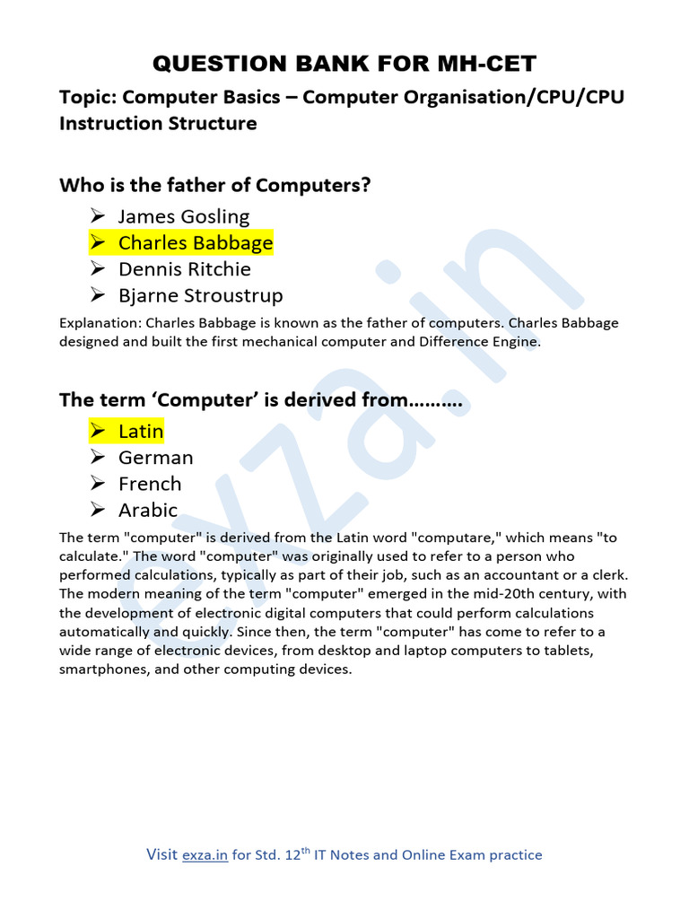 Computer Basics and CPU Overview | PDF | Integrated Circuit | Binary ...