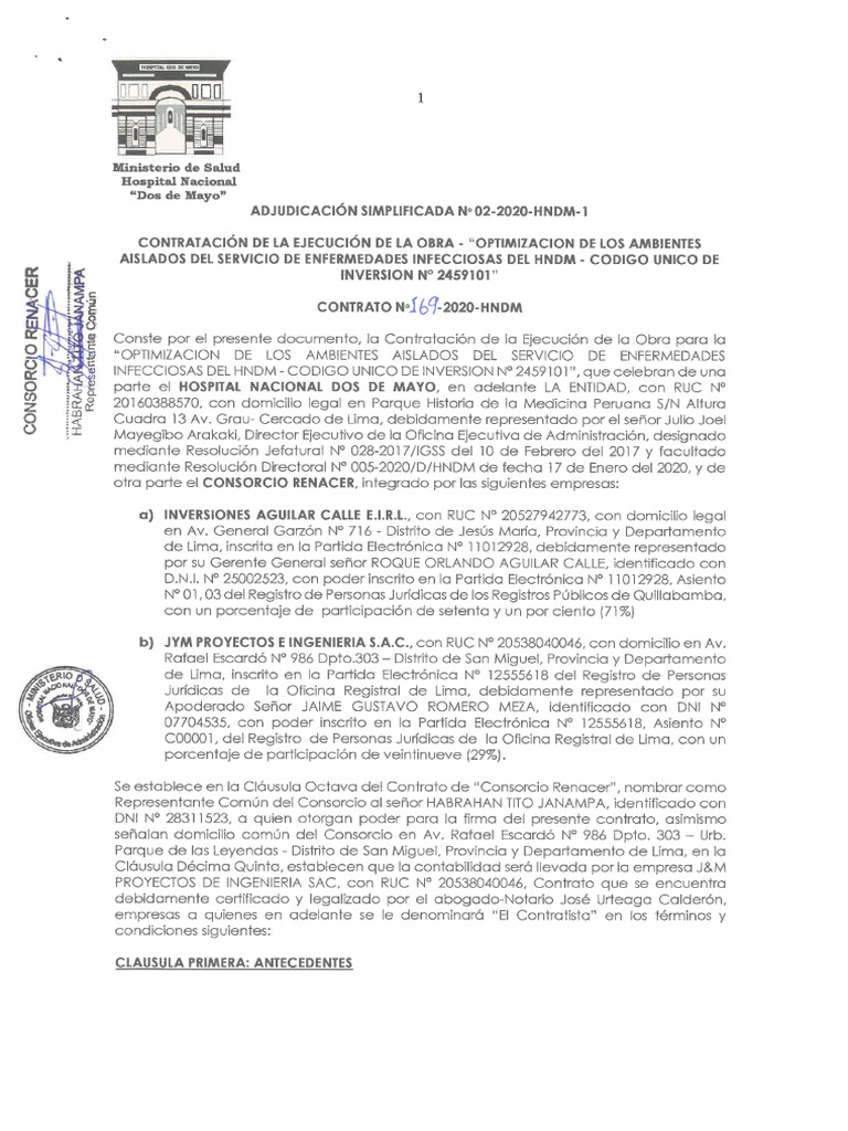 Contrato obas infecciosas 169 20 pdf