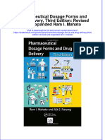 Textbook Pharmaceutical Dosage Forms and Drug Delivery Third Edition Revised and Expanded Ram I Mahato Ebook All Chapter PDF
