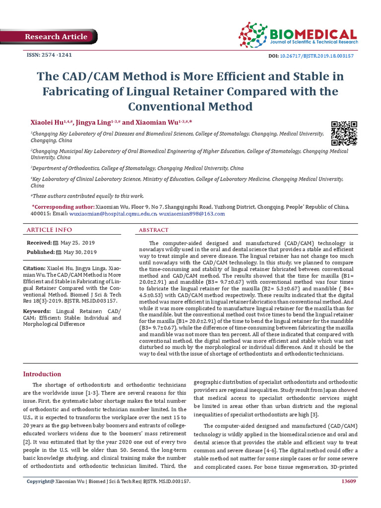 The CAD - CAM Method Is More Efficient and Stable in Fabricating of ...