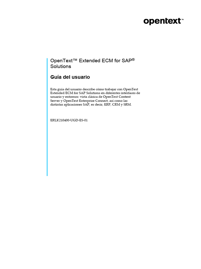 Opentext extended ecm for sap solutions ce 21 4 user guide spanish