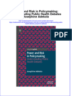 PDF Power and Risk in Policymaking Understanding Public Health Debates Josephine Adekola Ebook Full Chapter