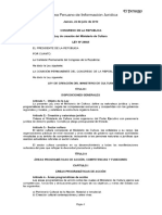 Ley #29565 - Ley de Creación Del Ministerio de Cultura