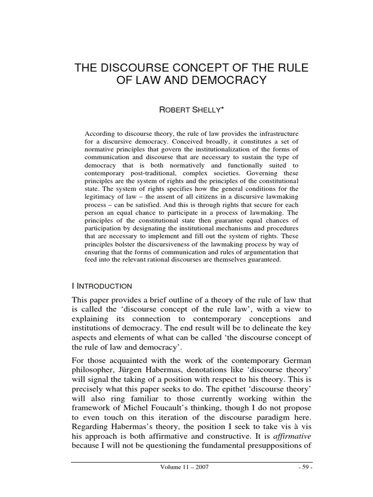 Discourse Theory of Law and Democracy | PDF | Rule Of Law | Deliberation