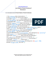 Present Simple Vs Present Continuous Worksheet2