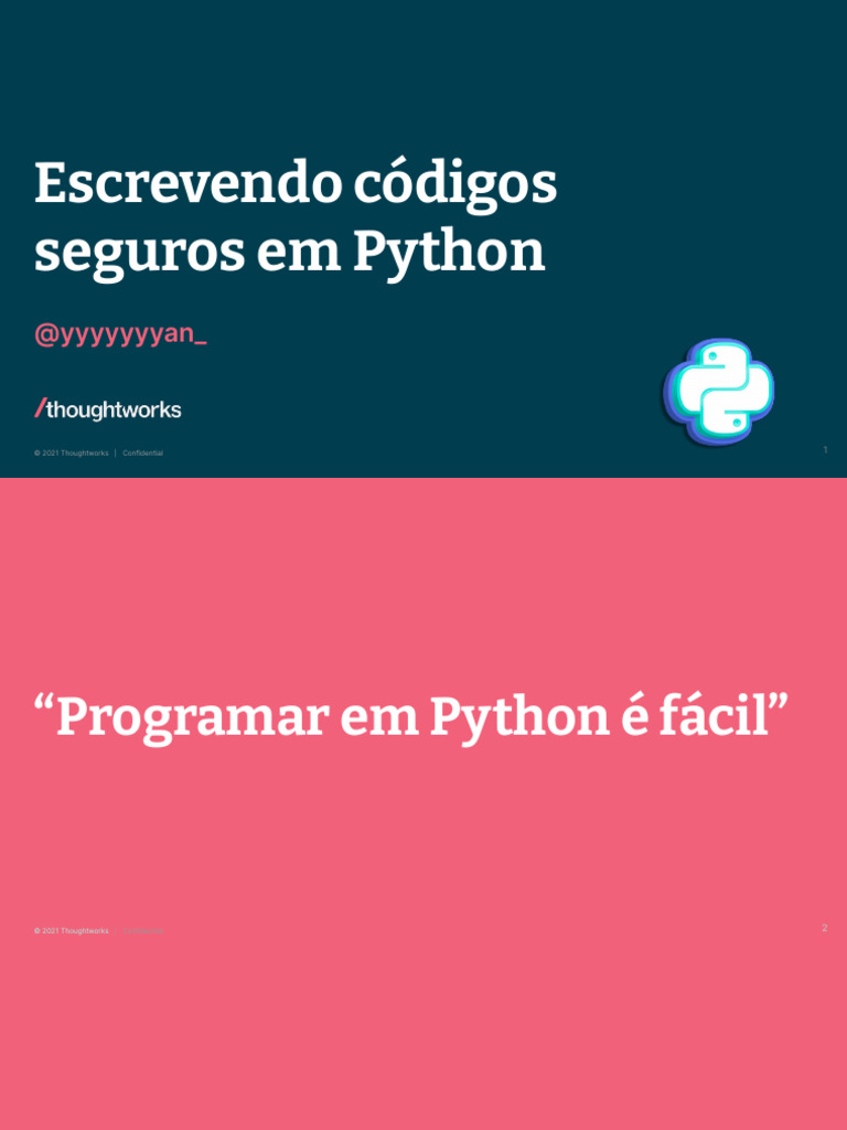 Escrevendo Códigos Seguros em Python | PDF | Python (linguagem de ...