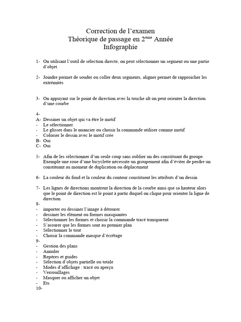 Guide de correction examen infographie | PDF | Informatique