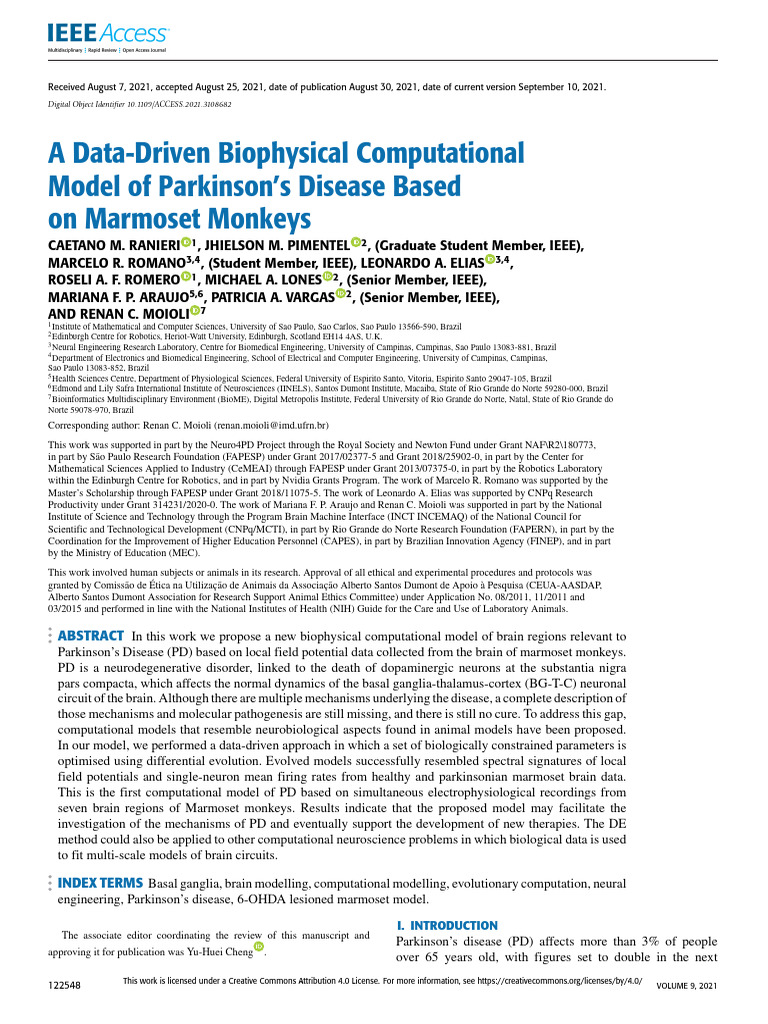 A Data-Driven Biophysical Computational Model of Parkinsons Disease ...