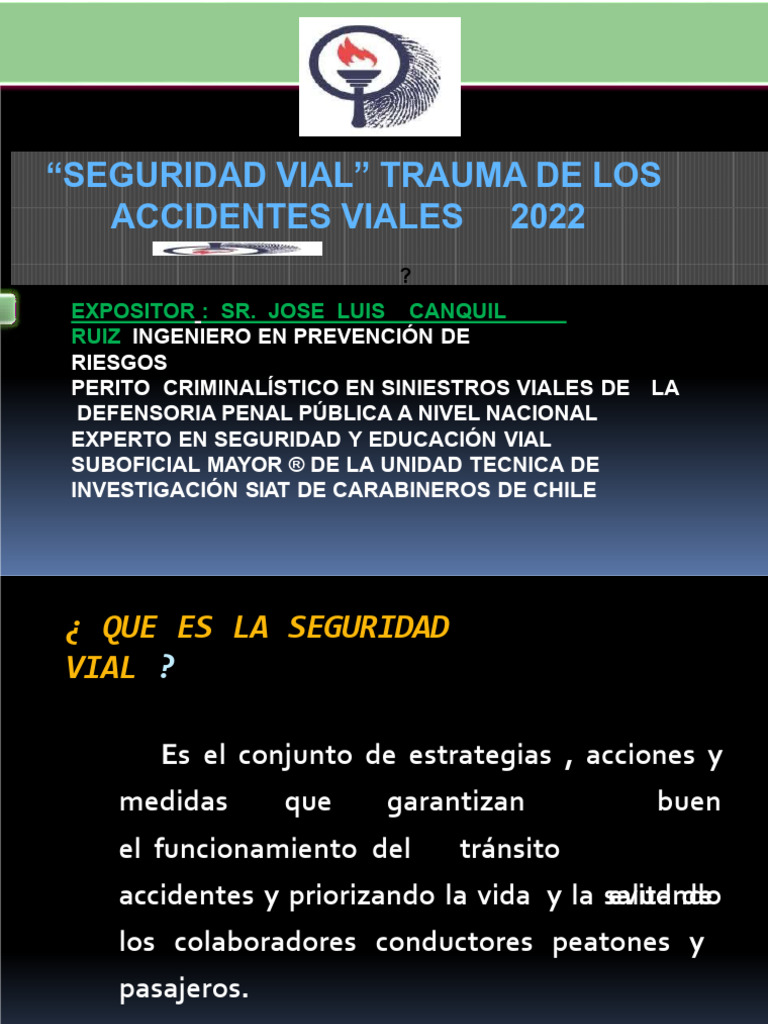 Presentacion de Seguridad Vial 2022 Ucm | PDF | Valores | Seguridad vial