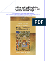 Textbook Power Politics and Tradition in The Mongol Empire and The Ilkhanate of Iran First Edition Michael Hope Ebook All Chapter PDF