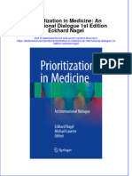 Textbook Prioritization in Medicine An International Dialogue 1St Edition Eckhard Nagel Ebook All Chapter PDF