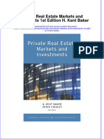 Textbook Private Real Estate Markets and Investments 1St Edition H Kent Baker Ebook All Chapter PDF