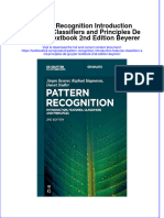 Full Chapter Pattern Recognition Introduction Features Classifiers and Principles de Gruyter Textbook 2Nd Edition Beyerer PDF