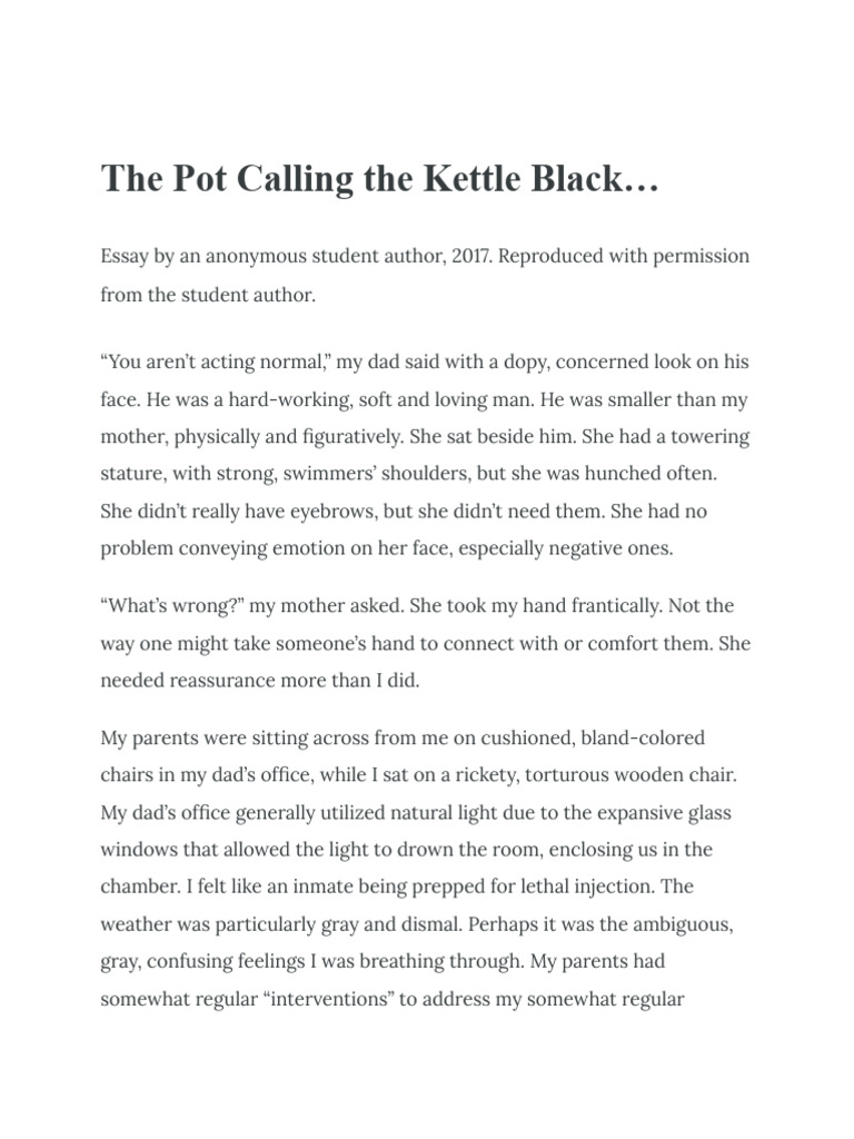 The Pot Calling the Kettle Black… | PDF